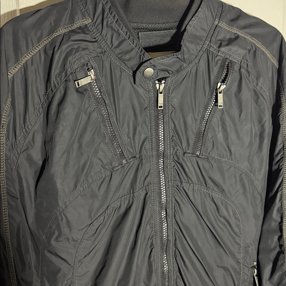 Diesel Jurlo Biker Jacket Mens XXL Black Full Zip Nylon Motorcycle Streetwear - Picture 3 of 16